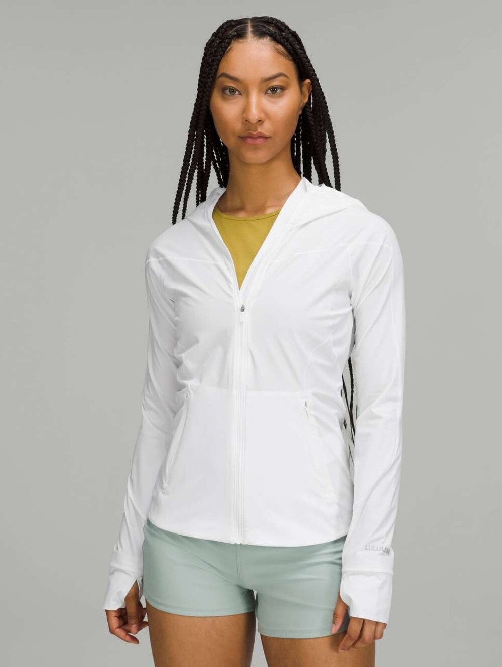 Lululemon Mist Over Windbreaker Jacket Size 6 White Water Repellent